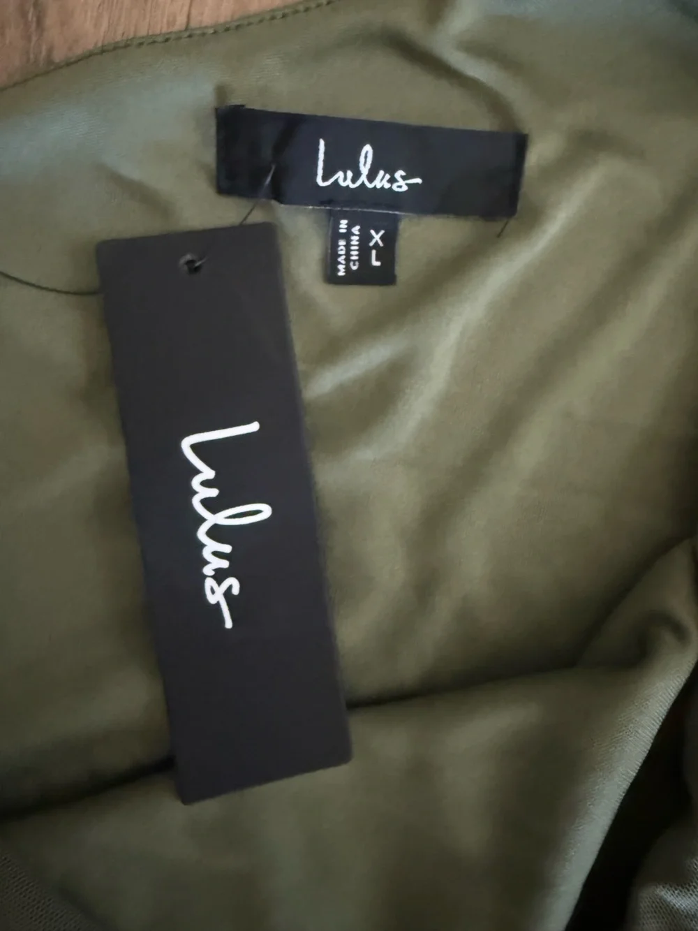 Lulus Olive Green Ruched One-Shoulder Mesh Bodycon Mini Dress NWT Size XL - Picture 6 of 7